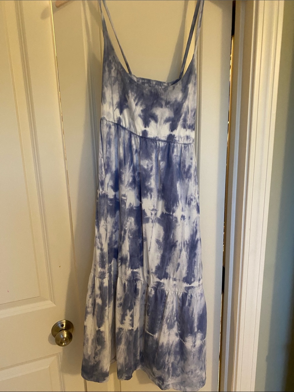 Blue Tie-Dye Spaghetti Strap Midi Dress - Gap - Size Small